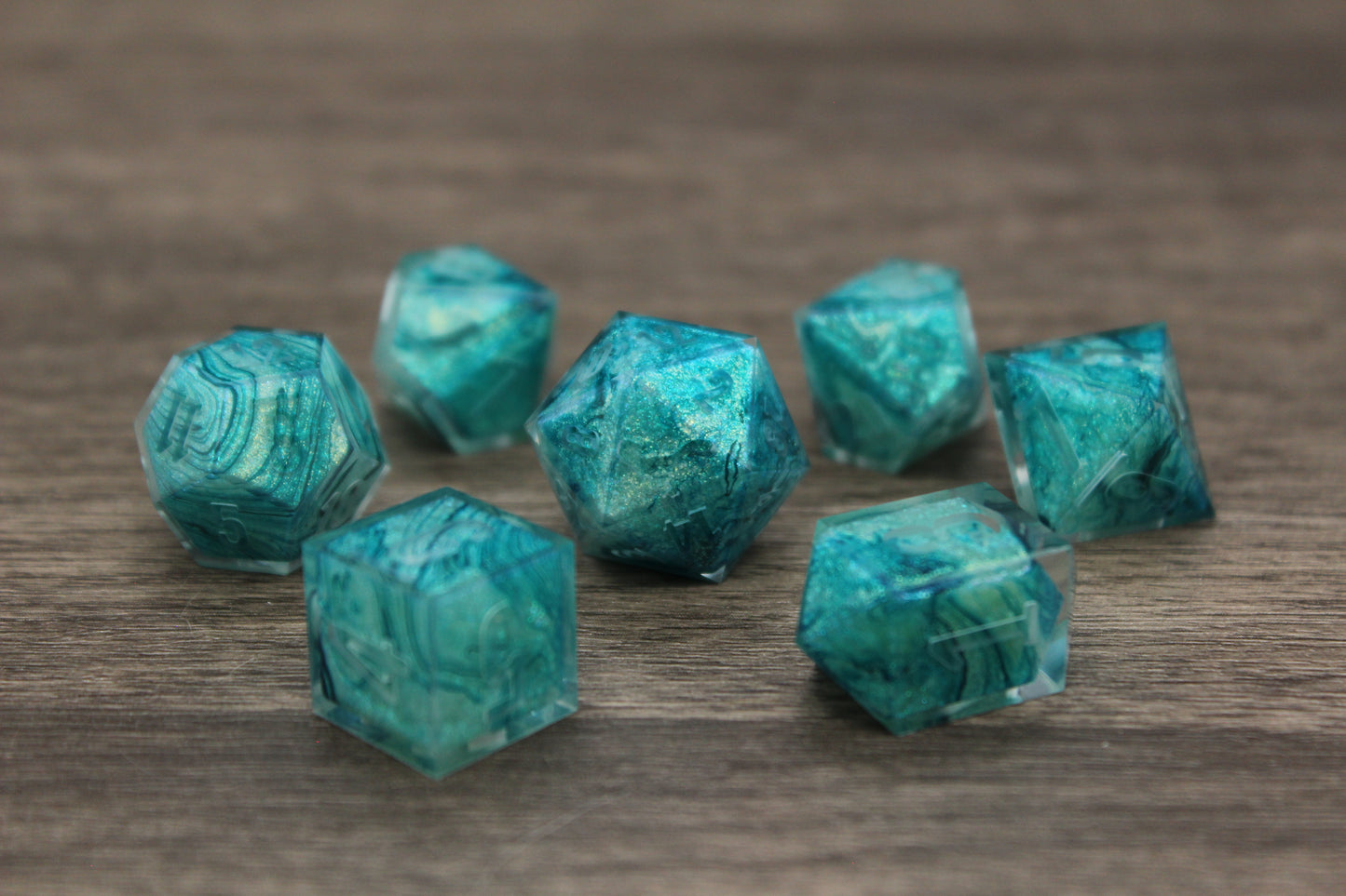 Raw Water Ripples Dice Set