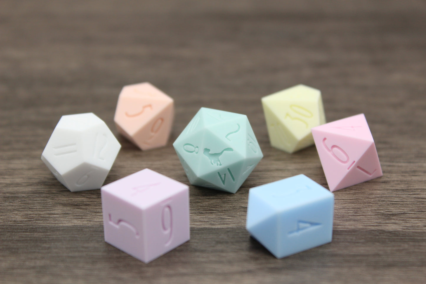 Raw Candy Heart (Green D20) Dice Set