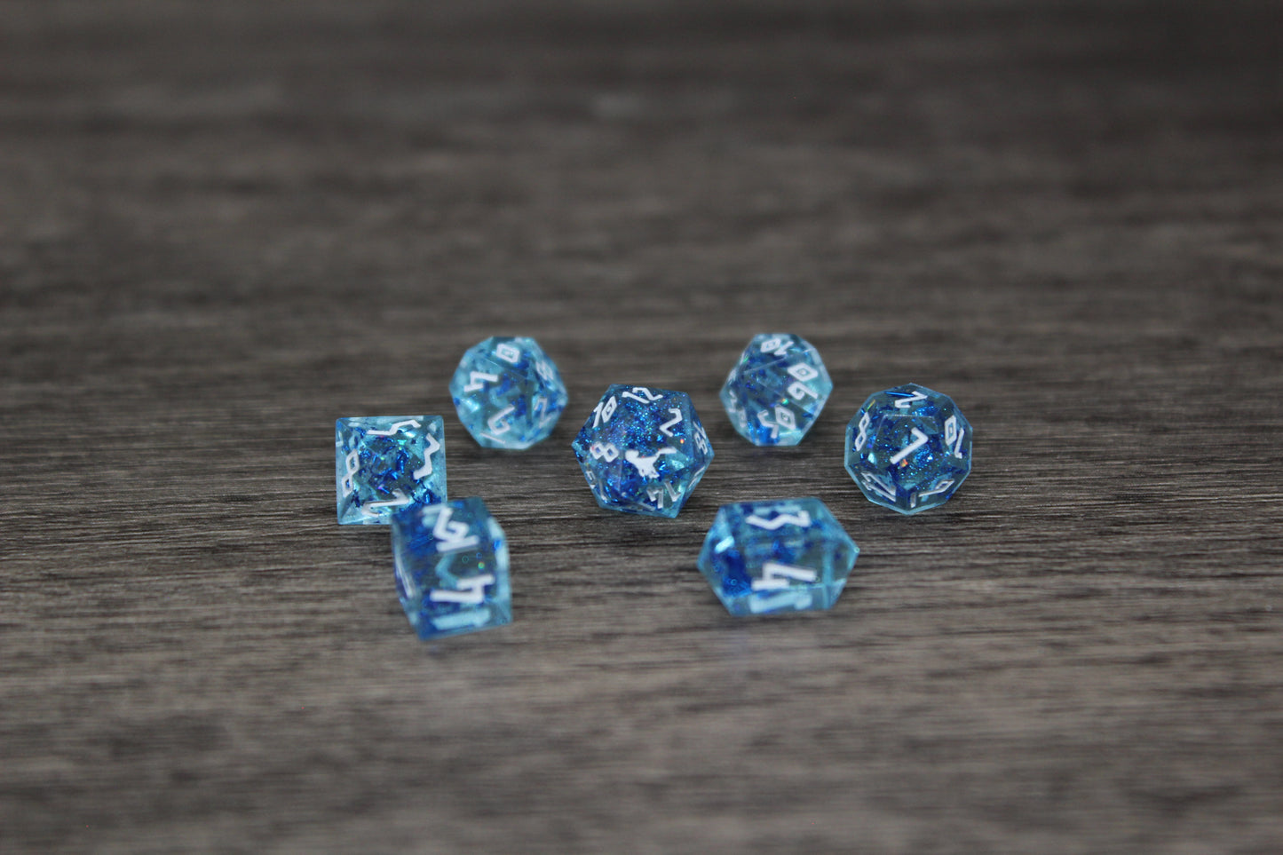 Blue Sparkle Mini Dice Set