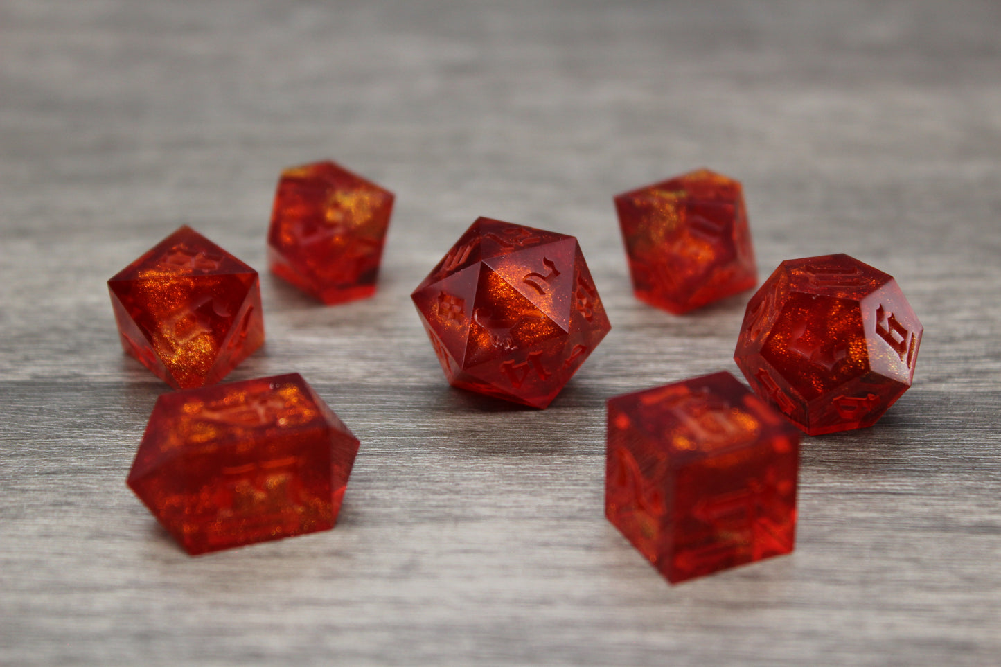 Raw Cursed Flame Dice Set