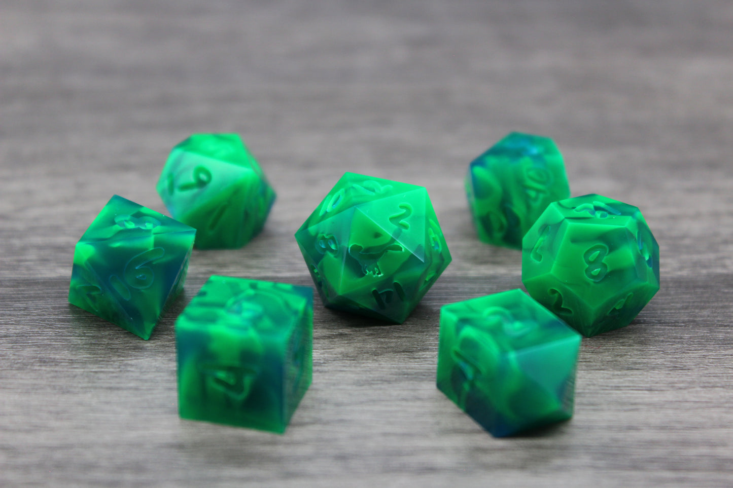 Raw Neon Earth Dice Set