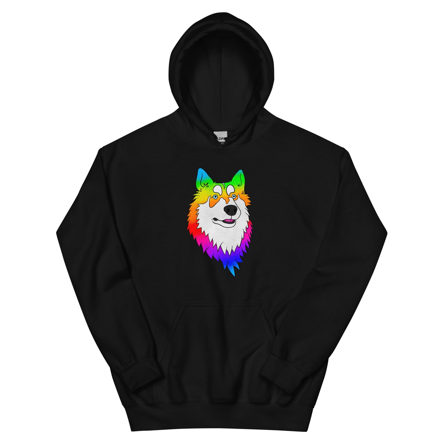 Rainbow Husky Heart Unisex Hoodie
