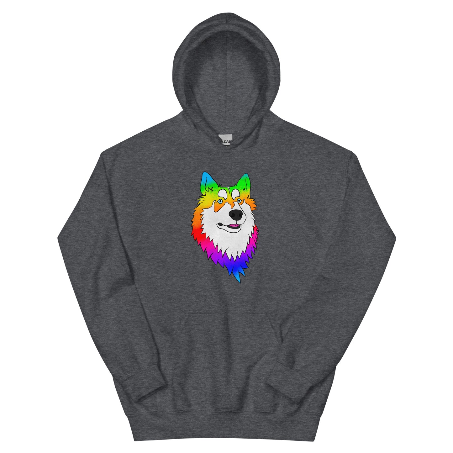Rainbow Husky Heart Unisex Hoodie