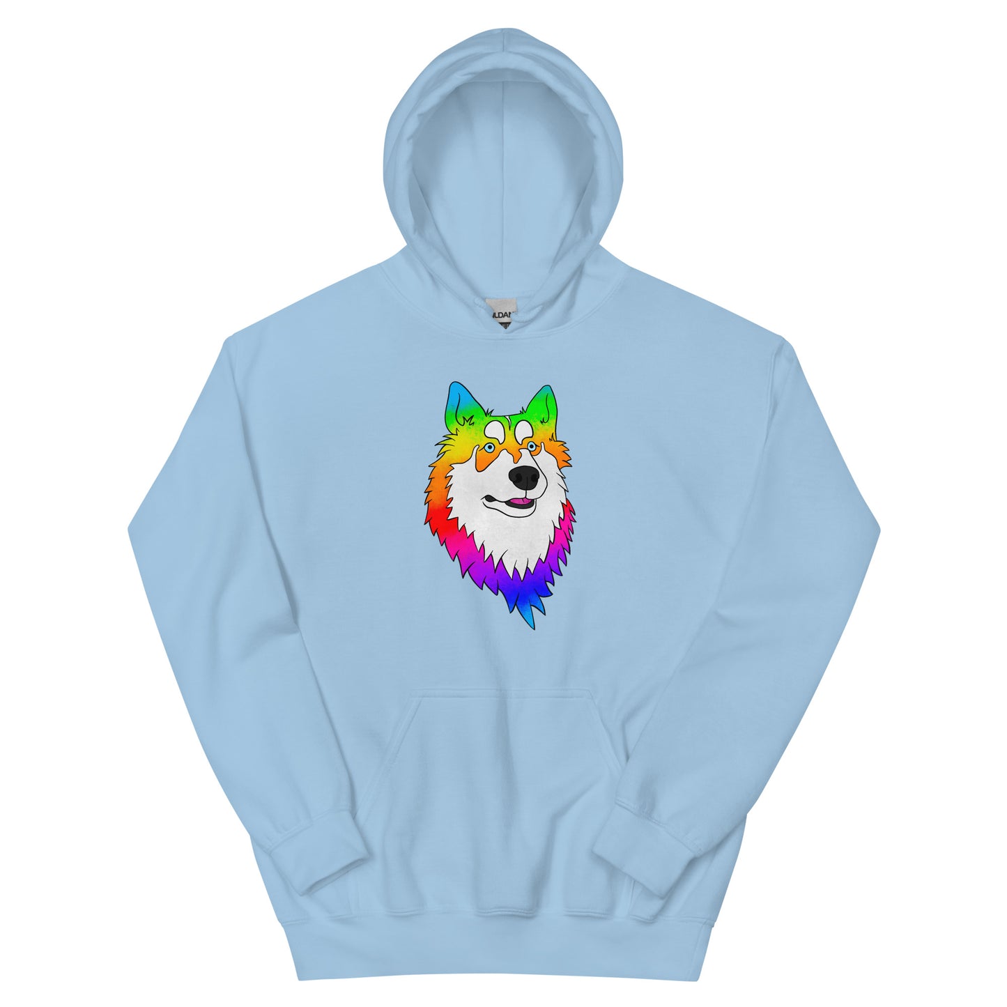 Rainbow Husky Heart Unisex Hoodie