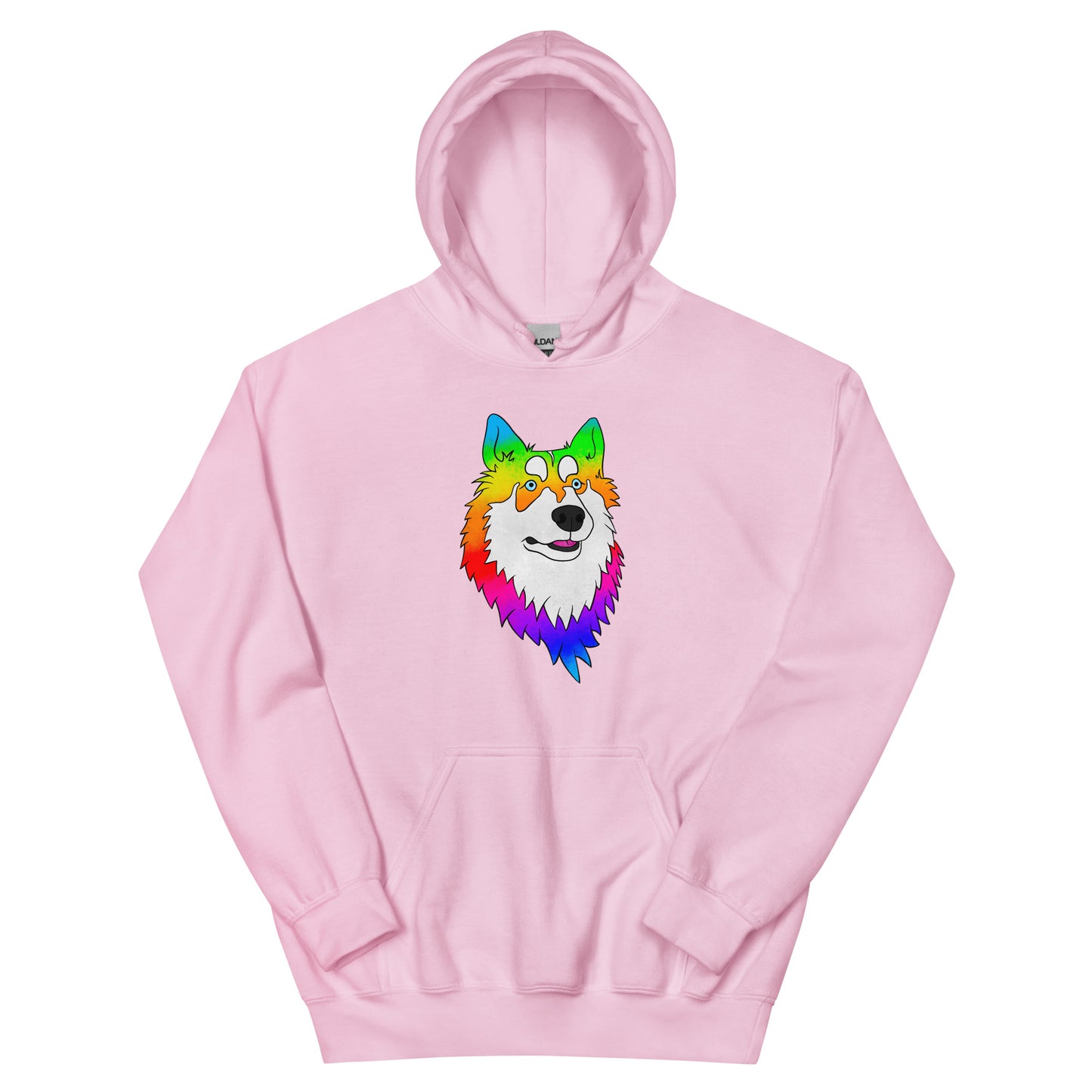 Rainbow Husky Heart Unisex Hoodie