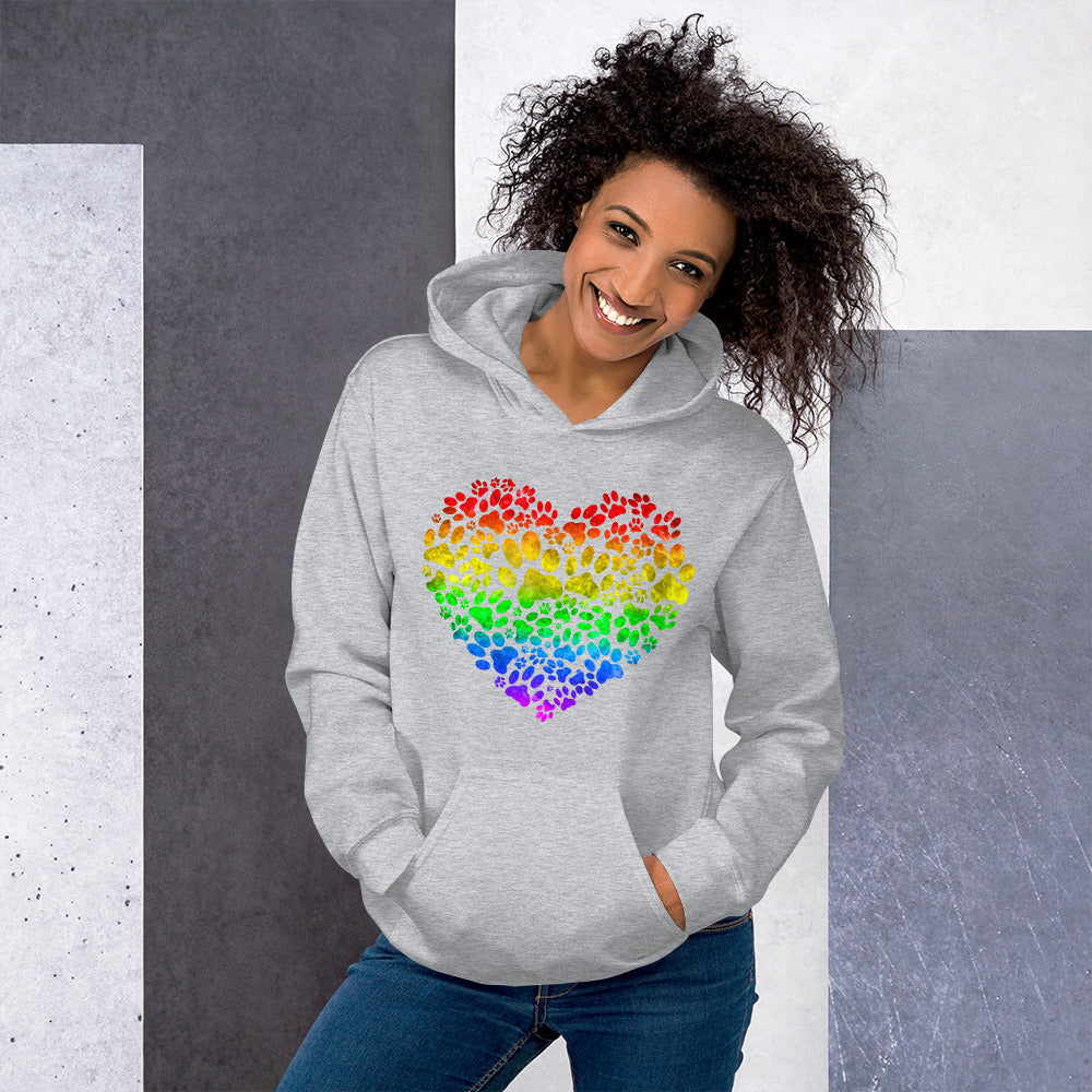 Rainbow Bridge Paw Heart Unisex Hoodie