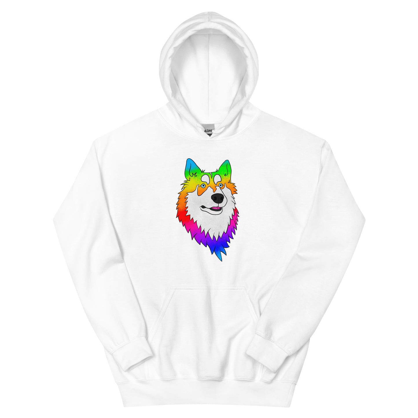 Rainbow Husky Heart Unisex Hoodie