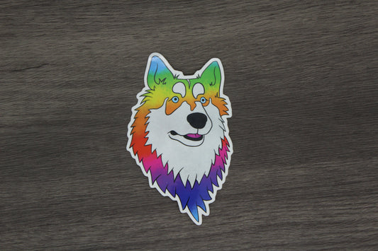 Rainbow Husky Sticker