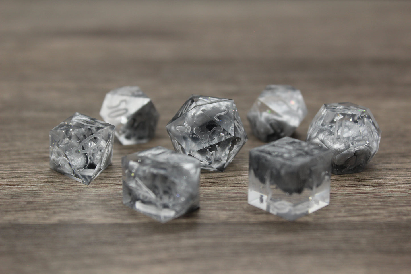 Raw Liquid Metal Dice Set