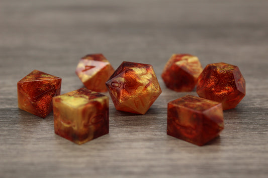 Raw Gold Inferno Dice Set