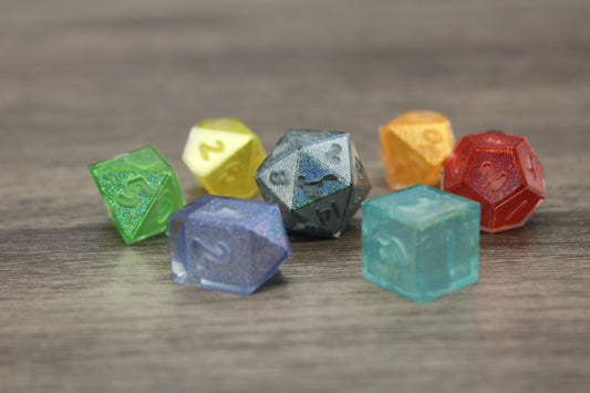 Raw Holo Rainbow Dice Set