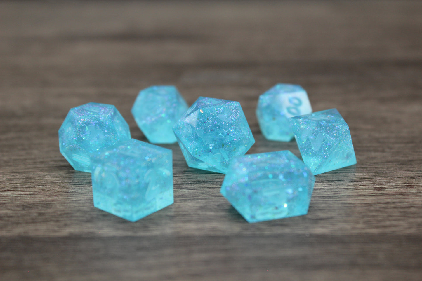 Raw Crystal Sky Dice Set