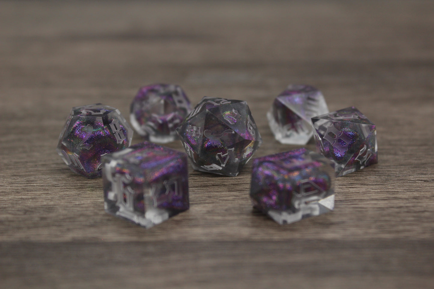 Raw Trapped Cosmos Dice Set