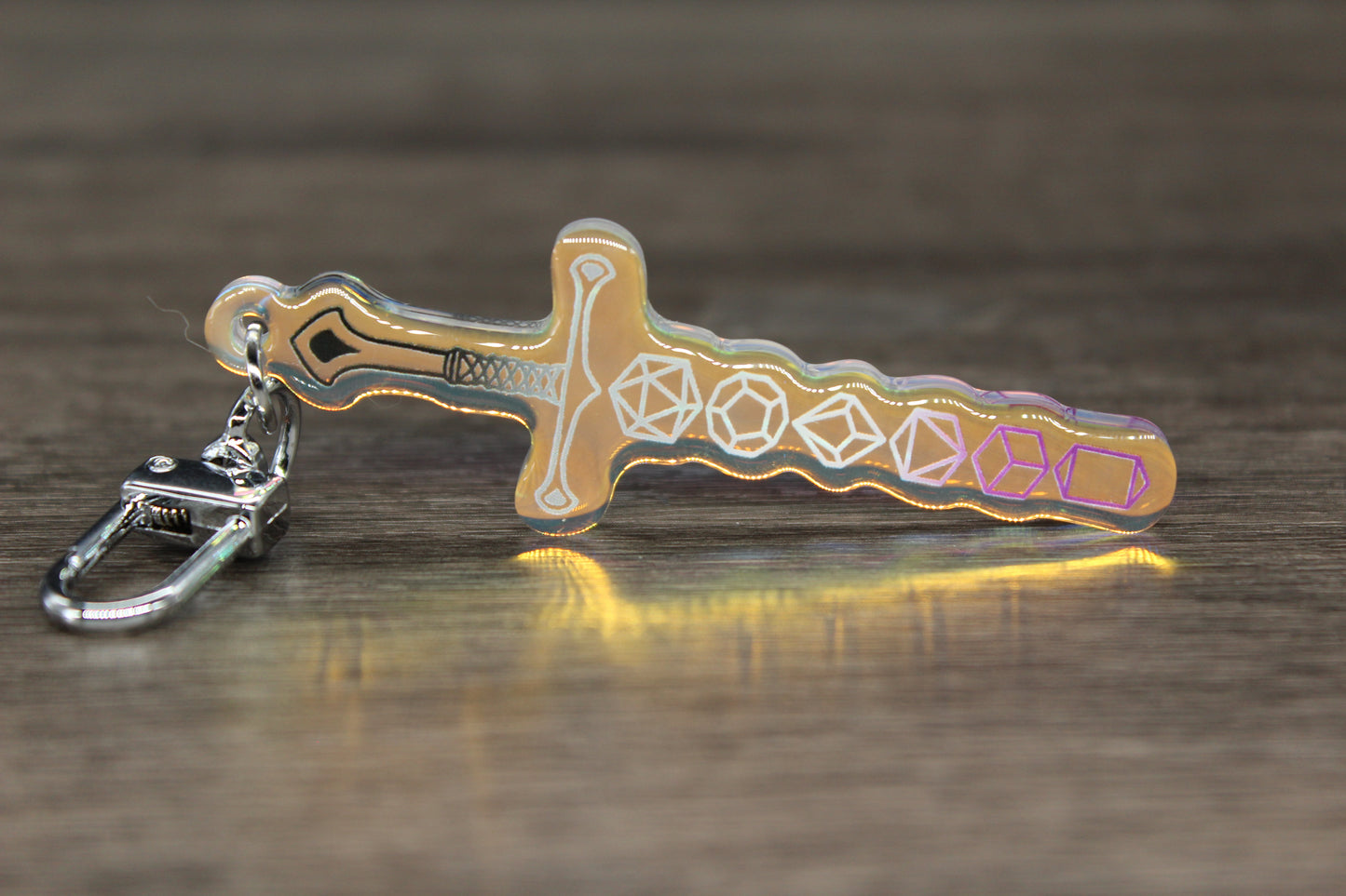 Pride Dice Sword Keychain