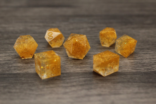 Raw Golden Fog Dice Set