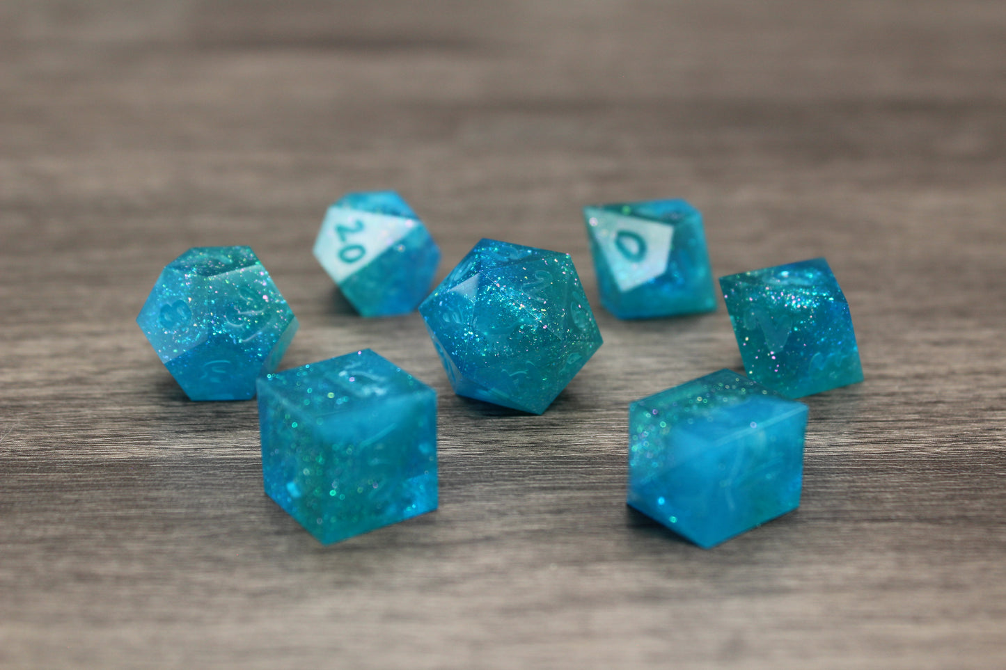 Raw Shimmering Lake Dice Set