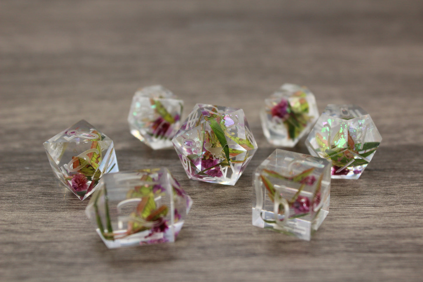 Raw Hybrid Luna Moth Dice Set