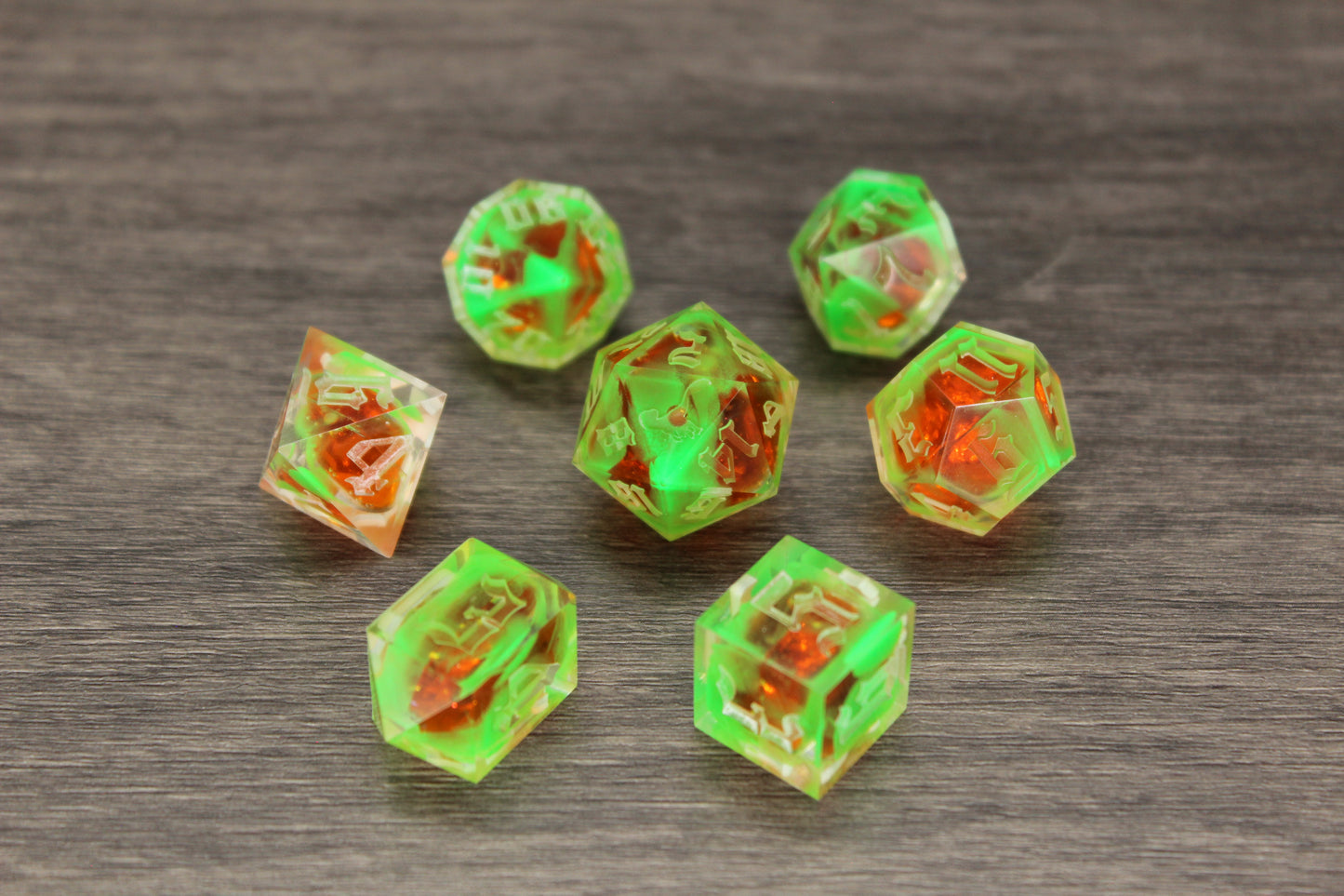 Raw Pumpkin Patch Liquid Core Dice Set