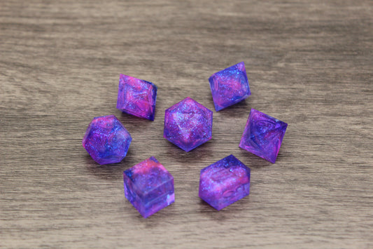 Raw Galaxy Swirl Dice Set