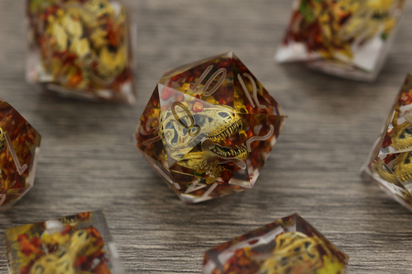 Raw Autumn Trex Skull Dice Set