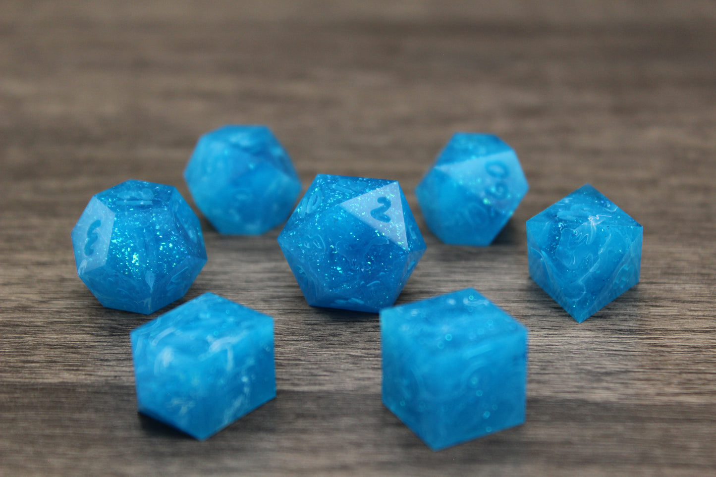 Raw Crystal Waters Dice Set