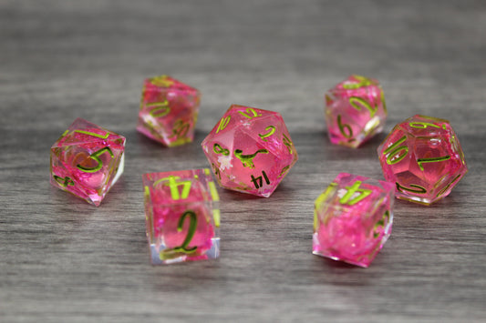 Cherry Blossom Dragon Liquid Core Dice Set