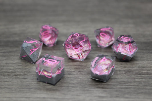 Cherry Blossom Geode Dice Set